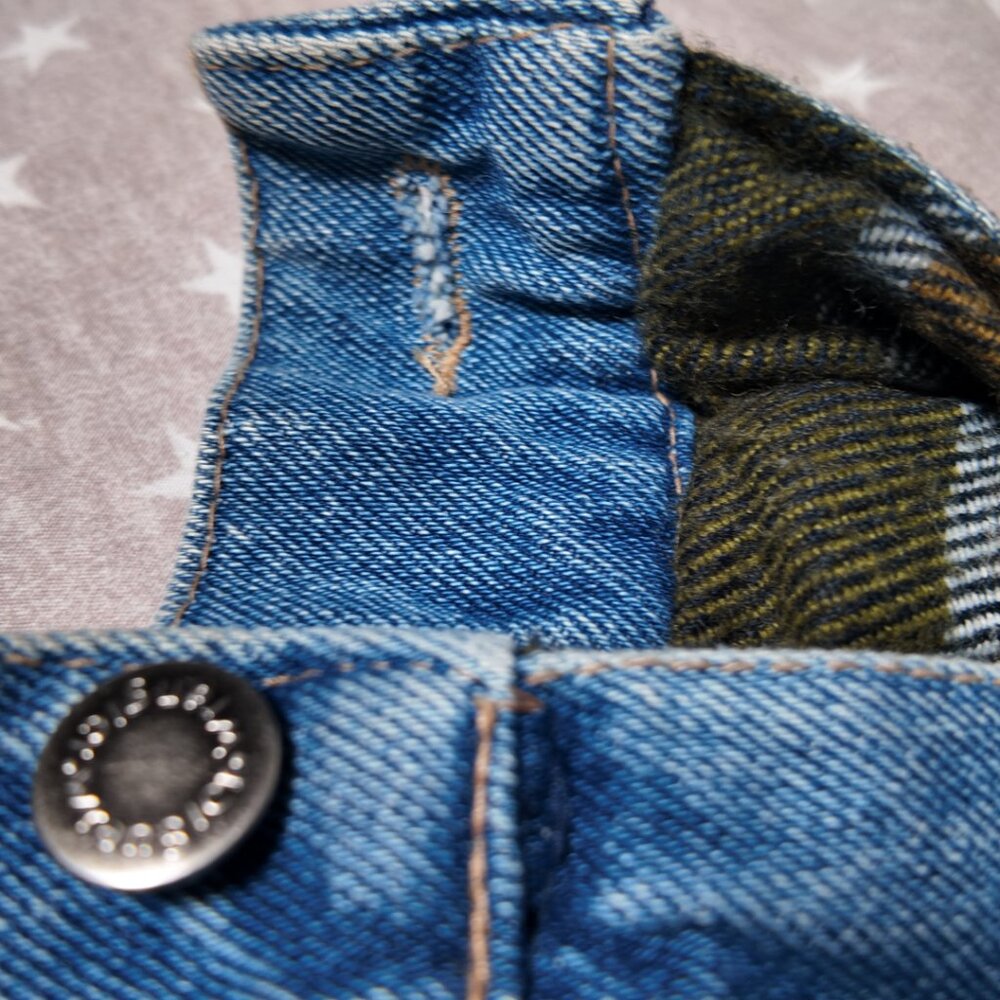 🔥 Vintage Wrangler Blanket-Lined Denim Trucker Jacket - Large 🔥 - Picture 6 of 10